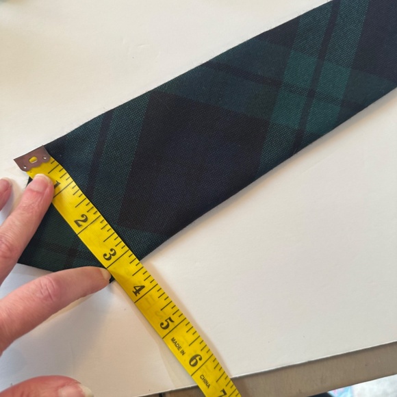 Ingles Buchan Wool Necktie made in Scotland Blue/Green Plaid - Picture 3 of 6